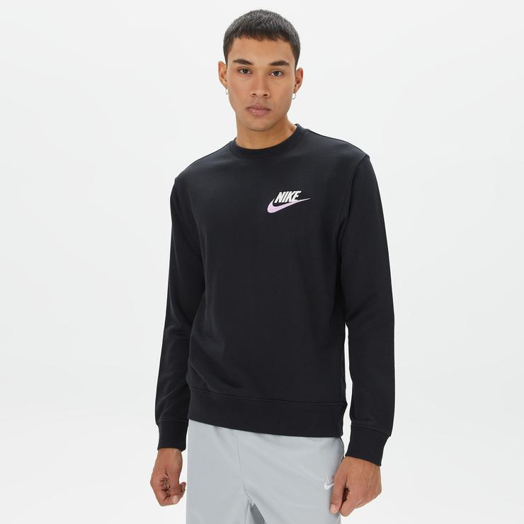 Nike Club+ Fit Crew Erkek Siyah Sweatshirt