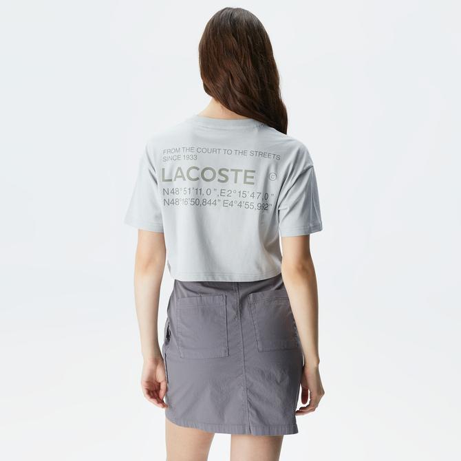  Lacoste House of SuperStep X Lacoste Kadın Krem T-Shirt