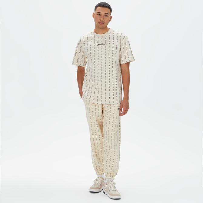  Karl Kani Small Signature Ziczac Pinstripe  Erkek Beyaz/Siyah T-Shirt