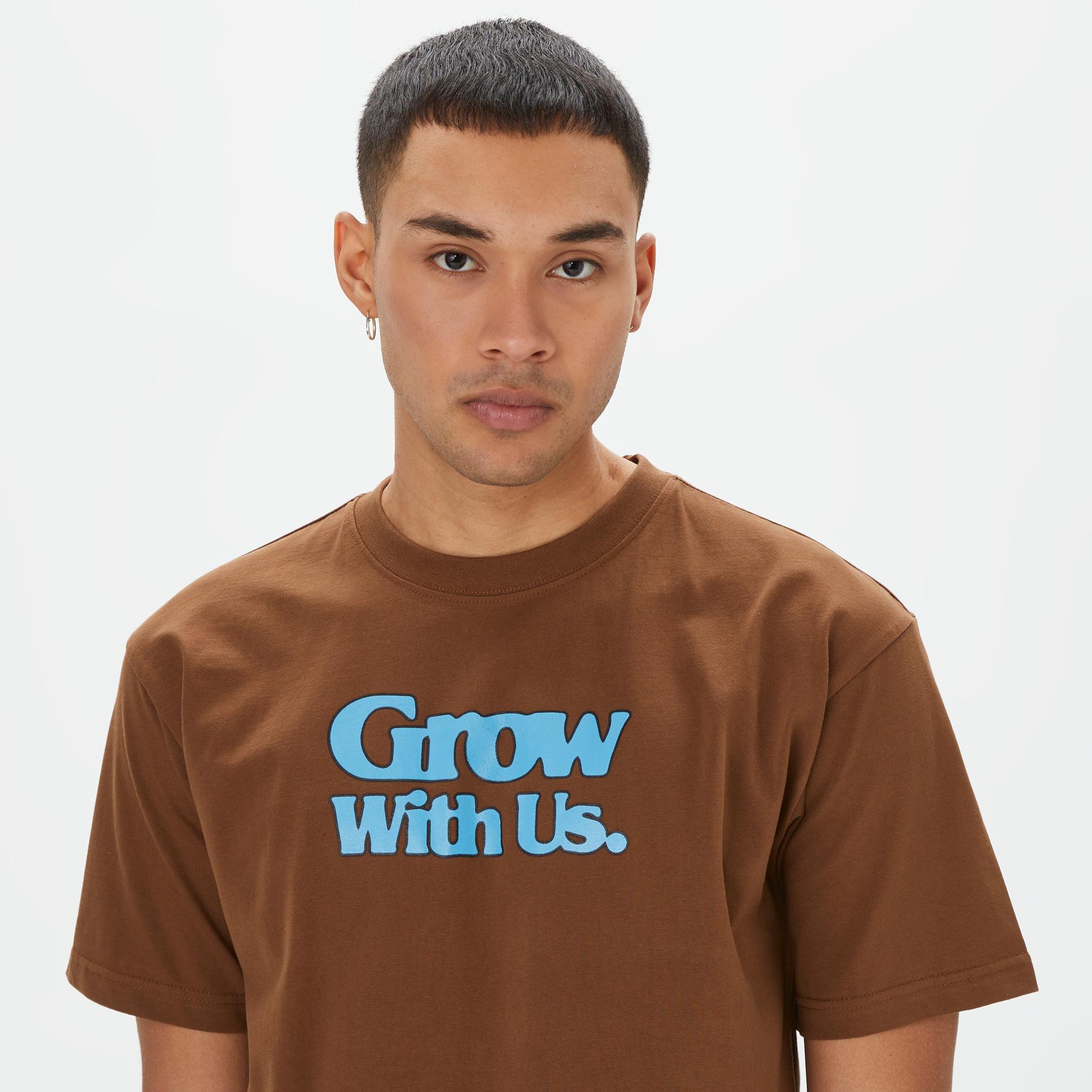  Market Grow With Us Erkek Kahverengi T-Shirt