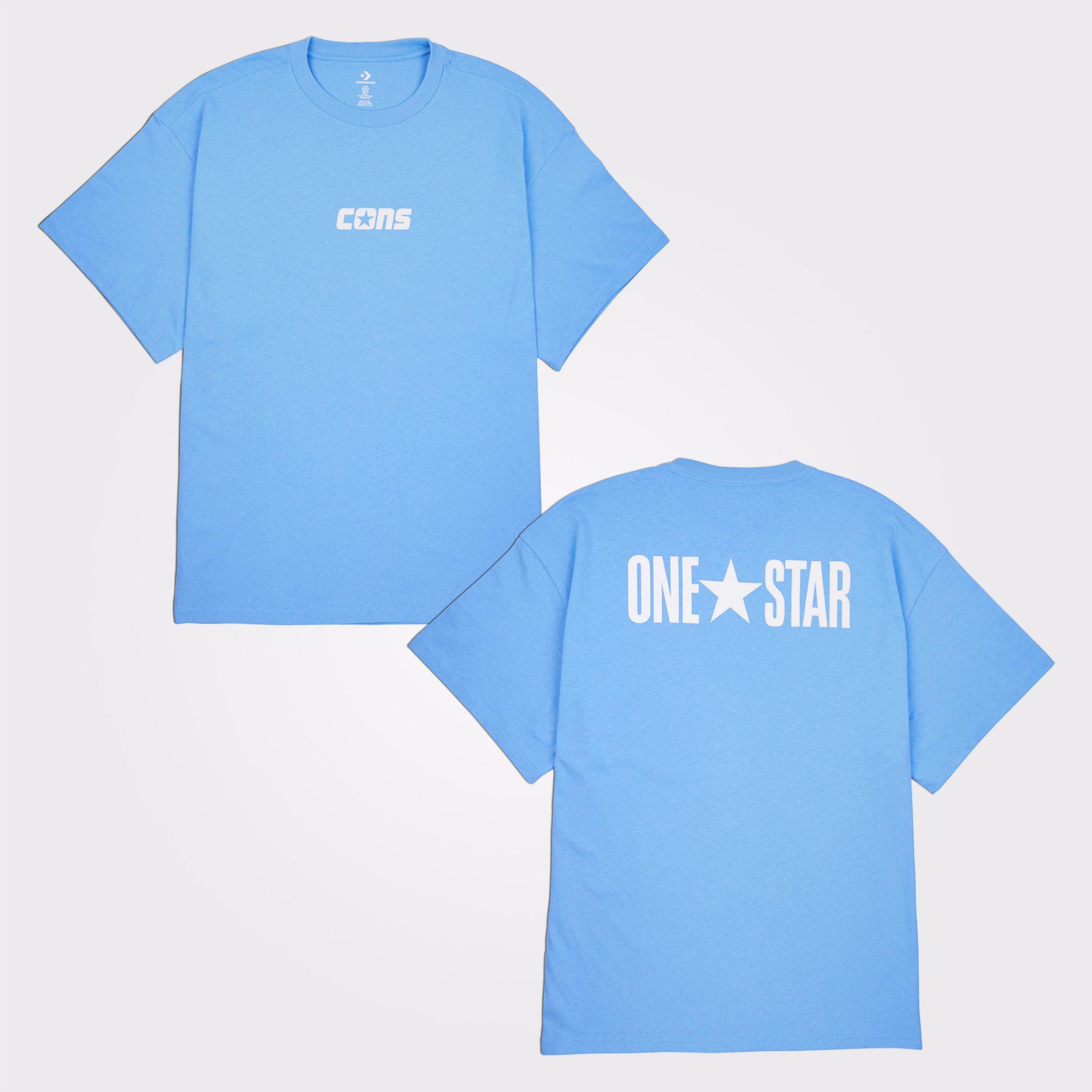  Converse One Star Erkek Mavi T-Shirt