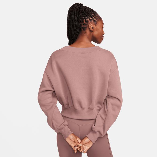  Nike Sportswear Phoenix Fleece Kadın Kahverengi Crop Sweatshirt