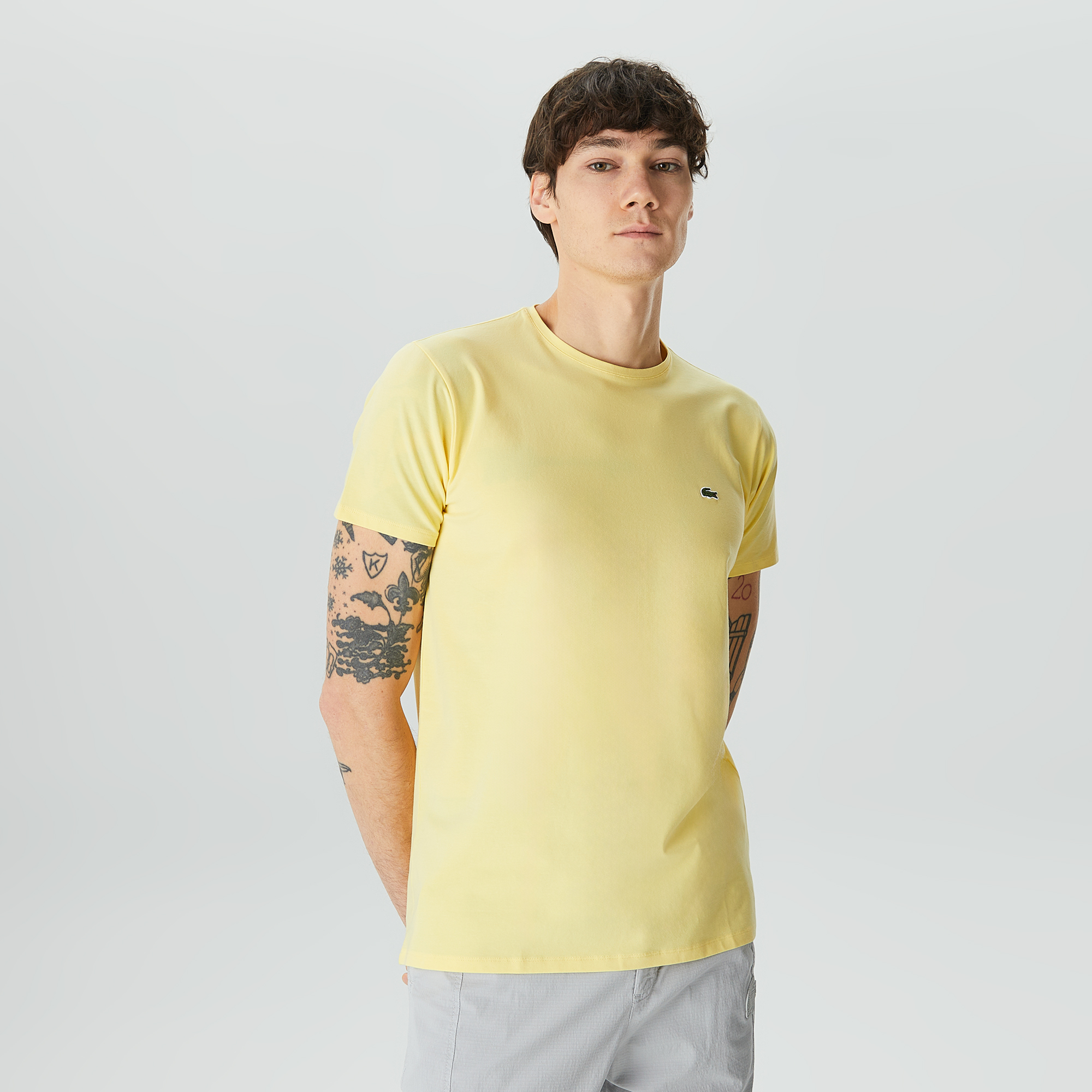 Lacoste Slim Fit Erkek Sarı T-Shirt