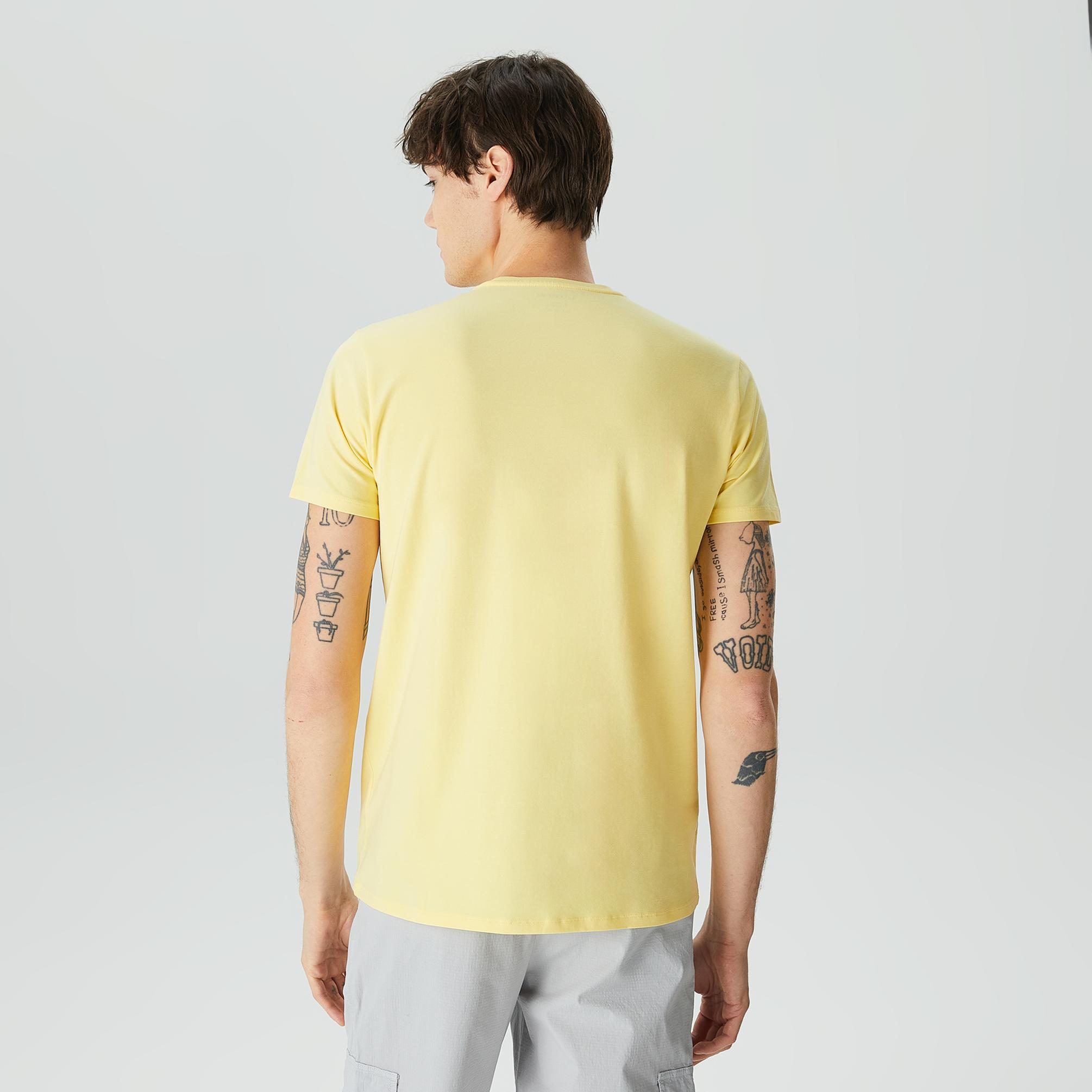  Lacoste Slim Fit Erkek Sarı T-Shirt