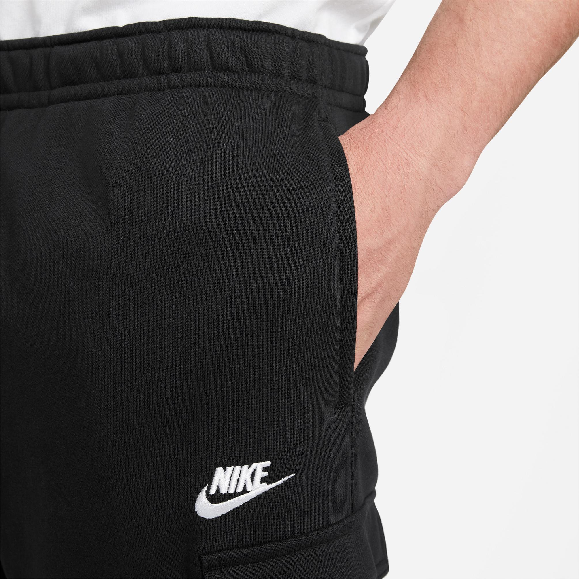  Nike Club Fleece Cargo Trousers Erkek Siyah Eşofman Altı