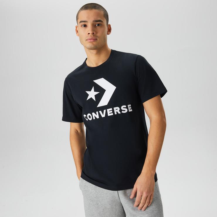 Converse Go-To Star Chevron Logo Unisex Siyah T-Shirt