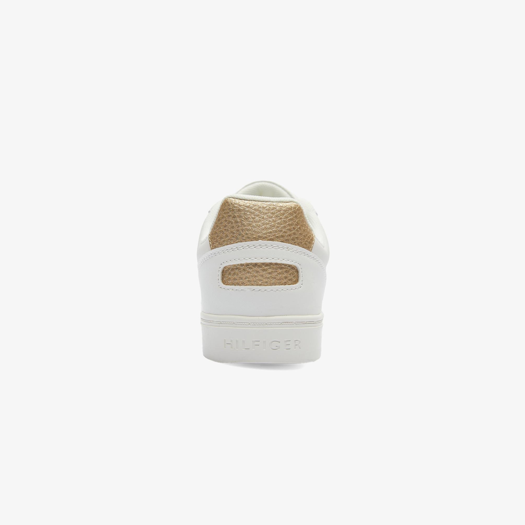  Tommy Hilfiger Essential Cupsole Gold Kadın Beyaz Sneaker