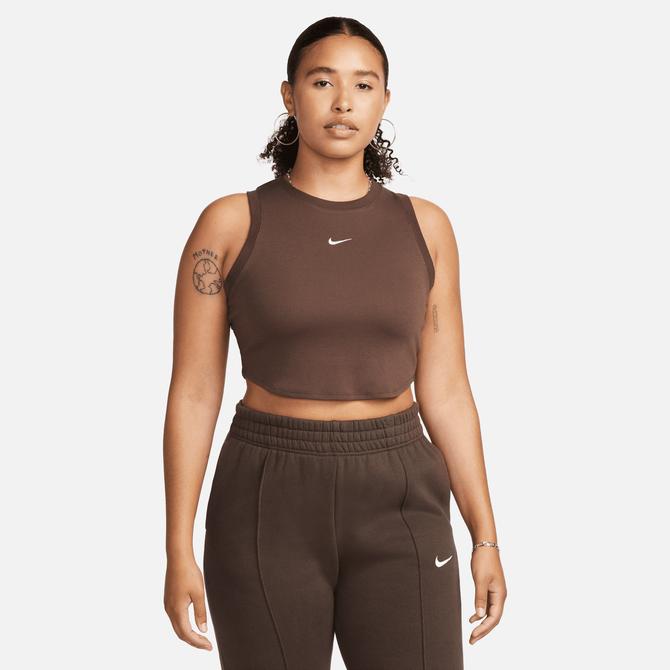  Nike Sportswear Essentials Kadın Kahverengi Crop Atlet