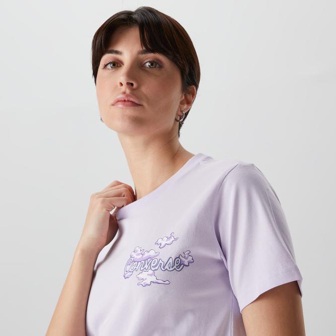  Converse Seasonal Graphic Word Art  Kadın Mor T-Shirt