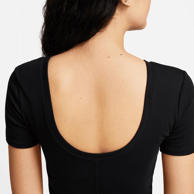  Nike Sportswear Chill Knit Kadın Siyah Crop T-Shirt