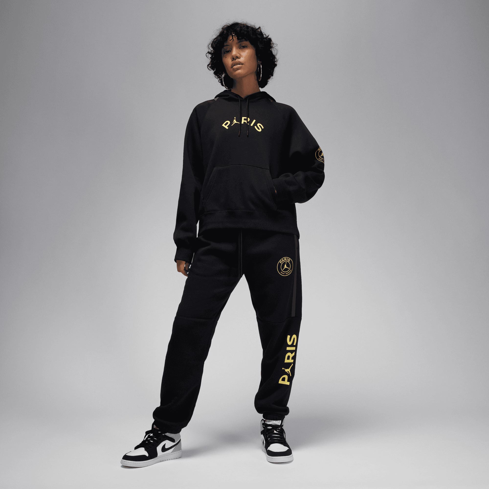 Nike Paris Saint-Germain Brooklyn Fleece Kadın Siyah/Gri Eşofman Altı