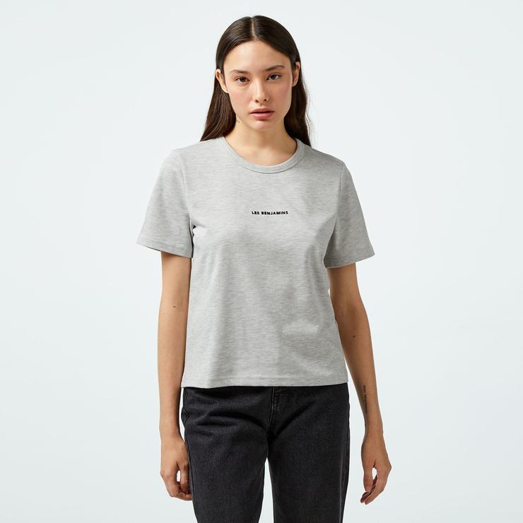 Les Benjamins Regular 403 Kadın Gri T-Shirt