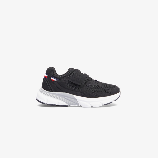  Tommy Hilfiger Flag Low Cut Lace Up Velcro Çocuk Siyah Sneaker