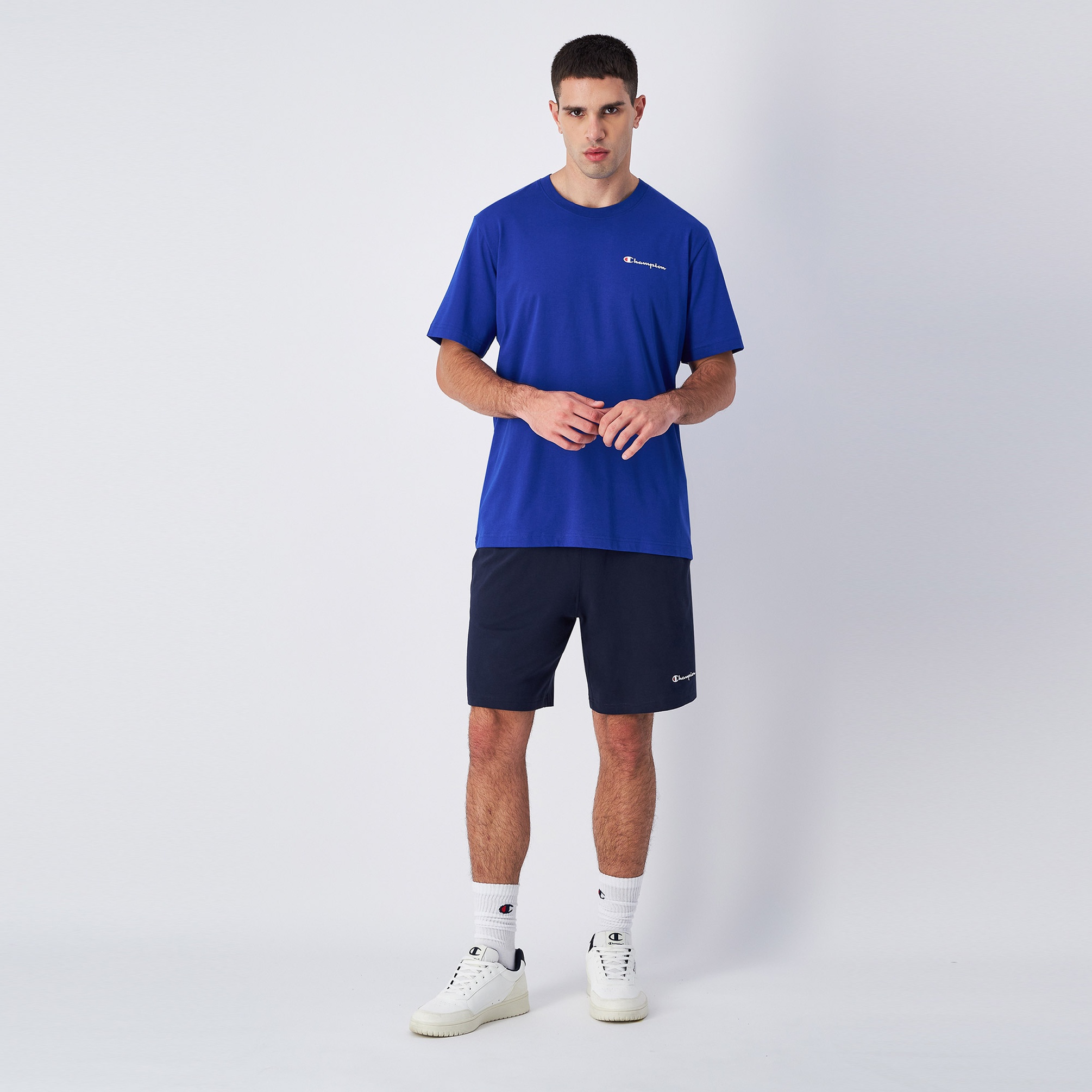  Champion Icons SS Erkek Mavi T-Shirt