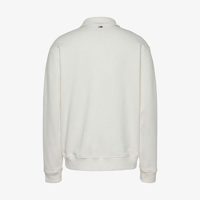  Tommy Hilfiger Tjm 1/4 Zip Towel Patch Polo Erkek Beyaz Sweatshirt