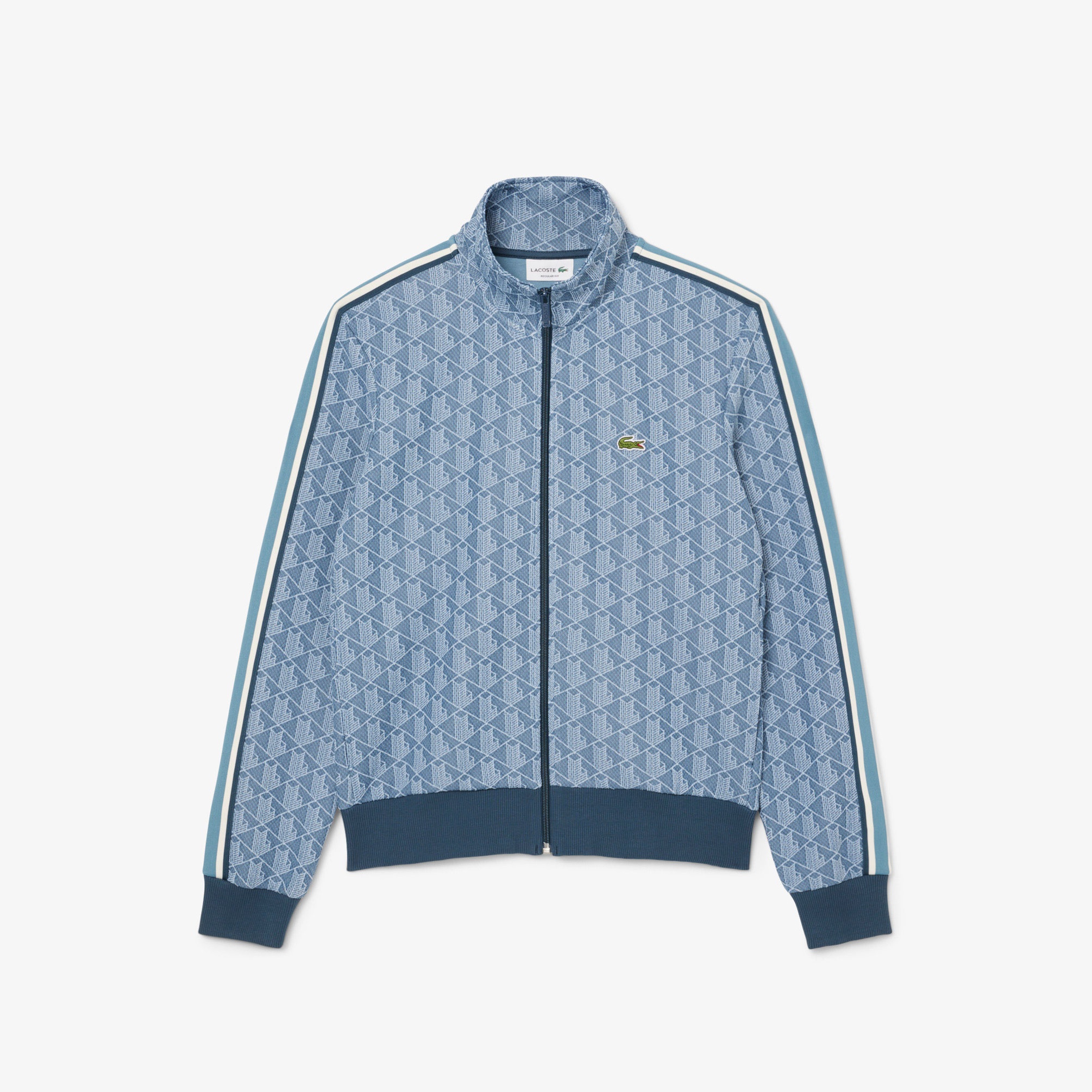  Lacoste Regular Fit Monogram Erkek Mavi Sweatshirt