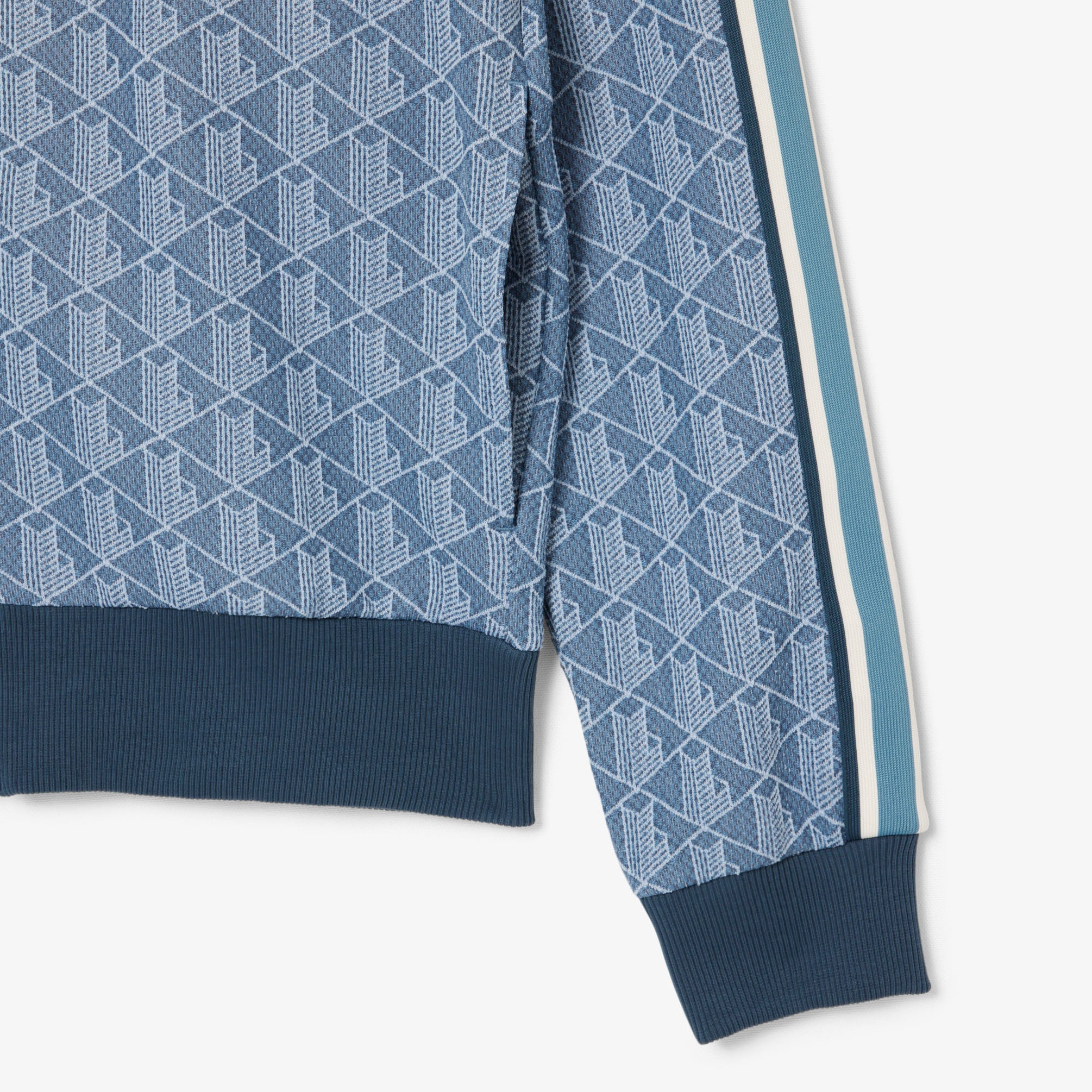  Lacoste Regular Fit Monogram Erkek Mavi Sweatshirt