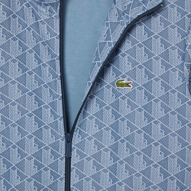  Lacoste Regular Fit Monogram Erkek Mavi Sweatshirt