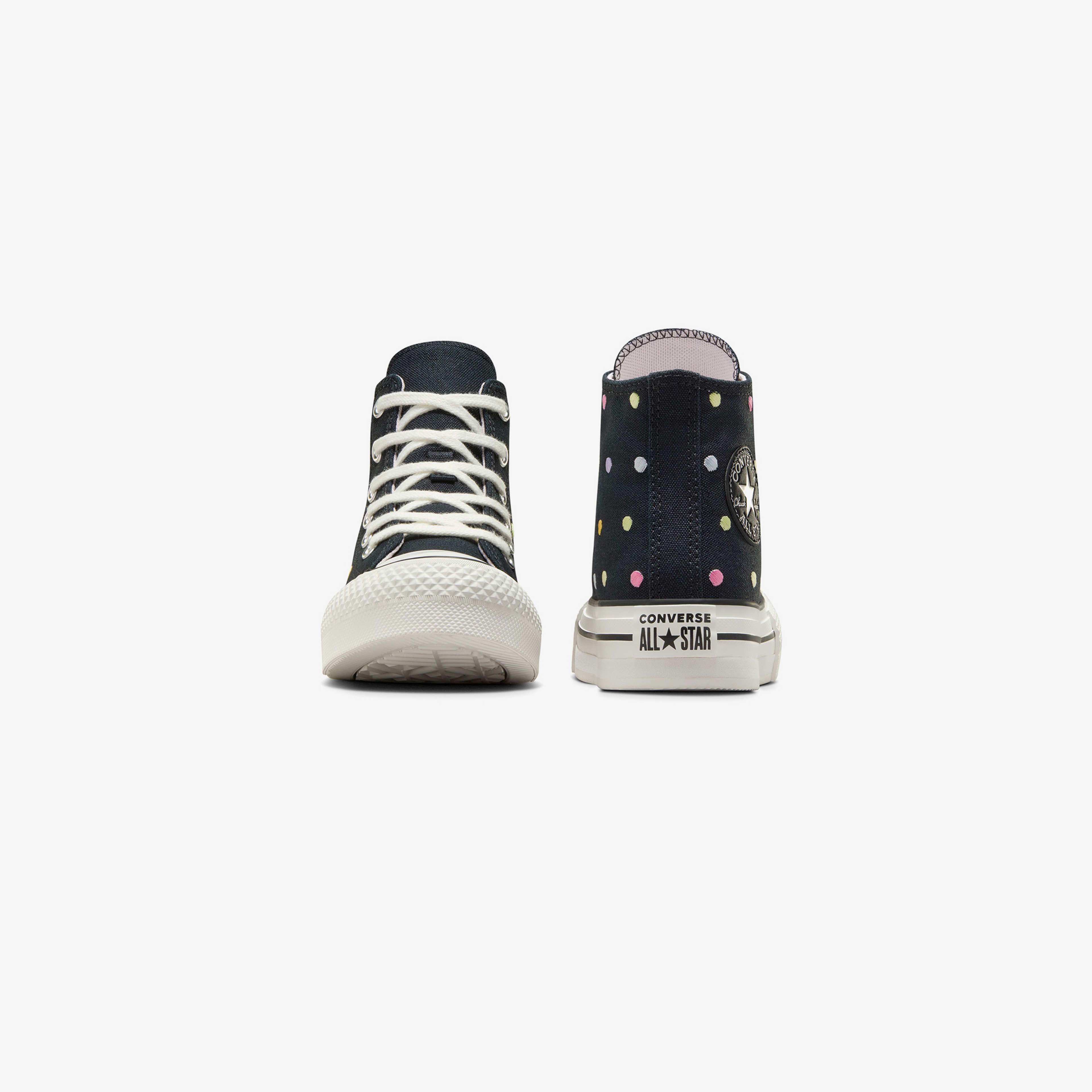 Converse Chuck Taylor All Star EVA Lift Polka Dots Çocuk Siyah Platform Sneaker