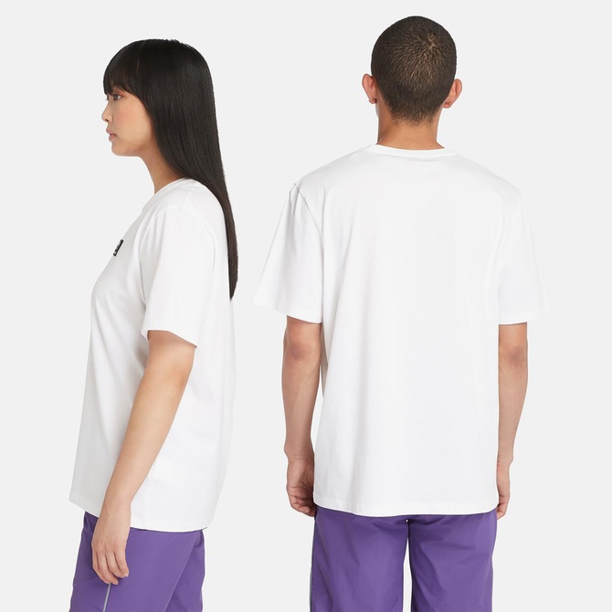  Timberland Sleeve Woven Badge Erkek Beyaz T-Shirt