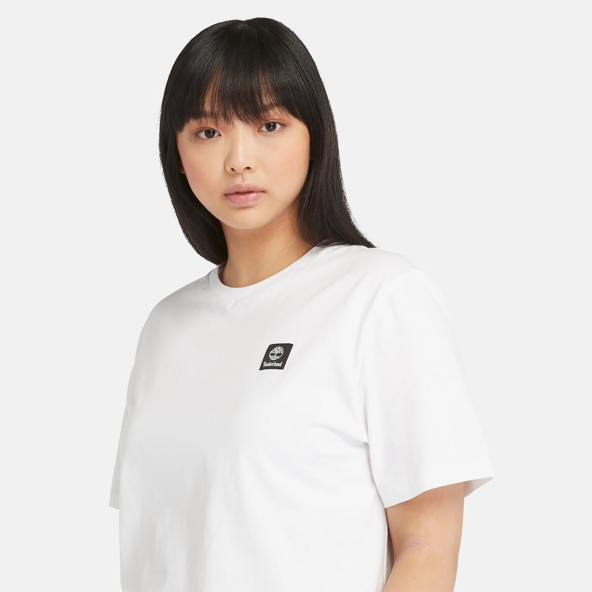  Timberland Sleeve Woven Badge Erkek Beyaz T-Shirt
