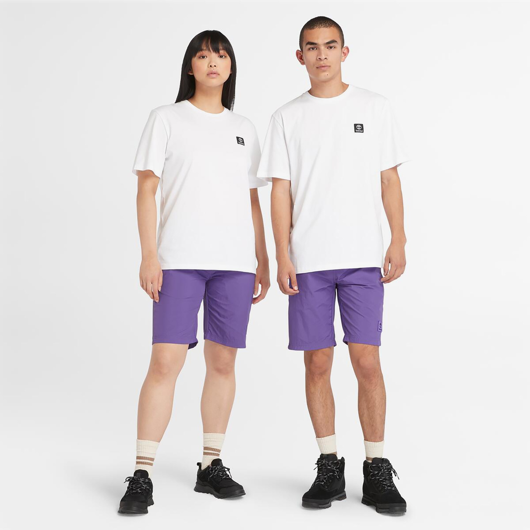  Timberland Sleeve Woven Badge Erkek Beyaz T-Shirt