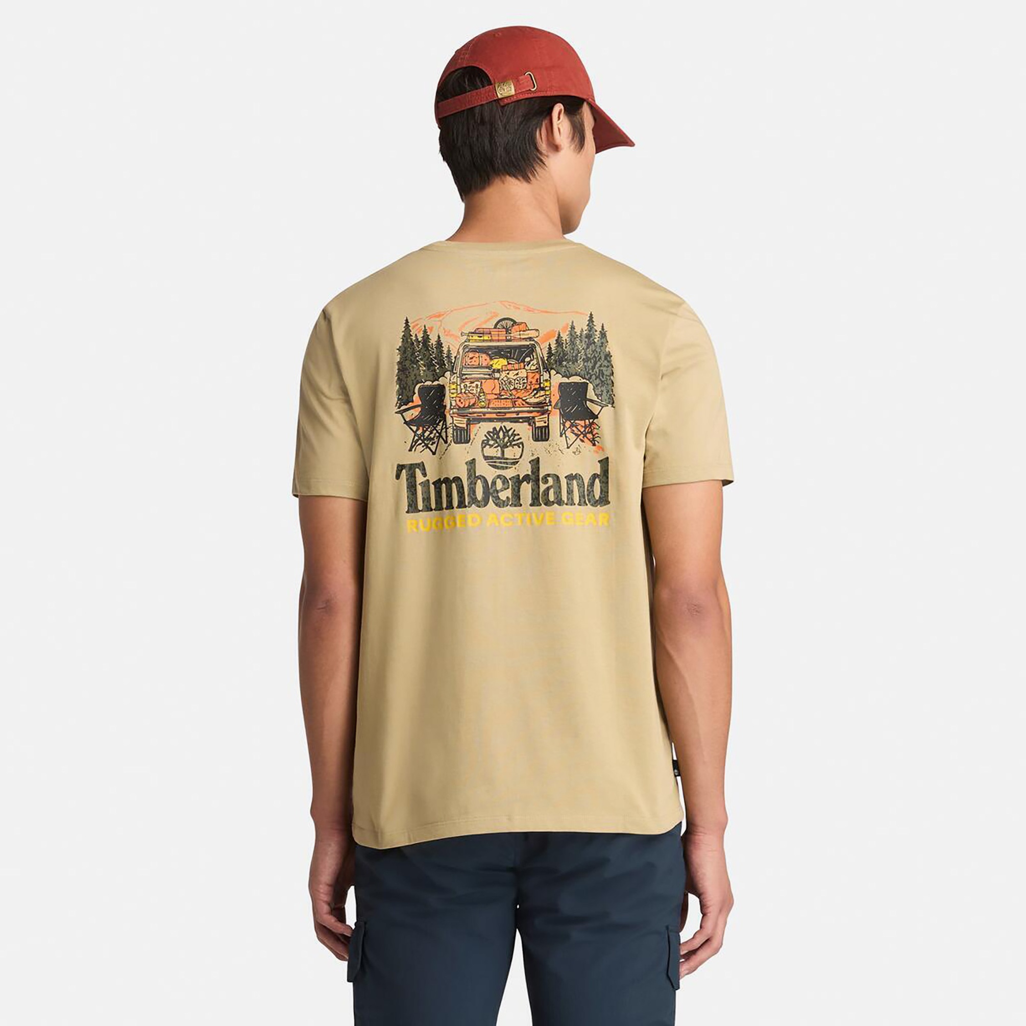  Timberland Washed Back On The Road Graphic Erkek Krem T-Shirt