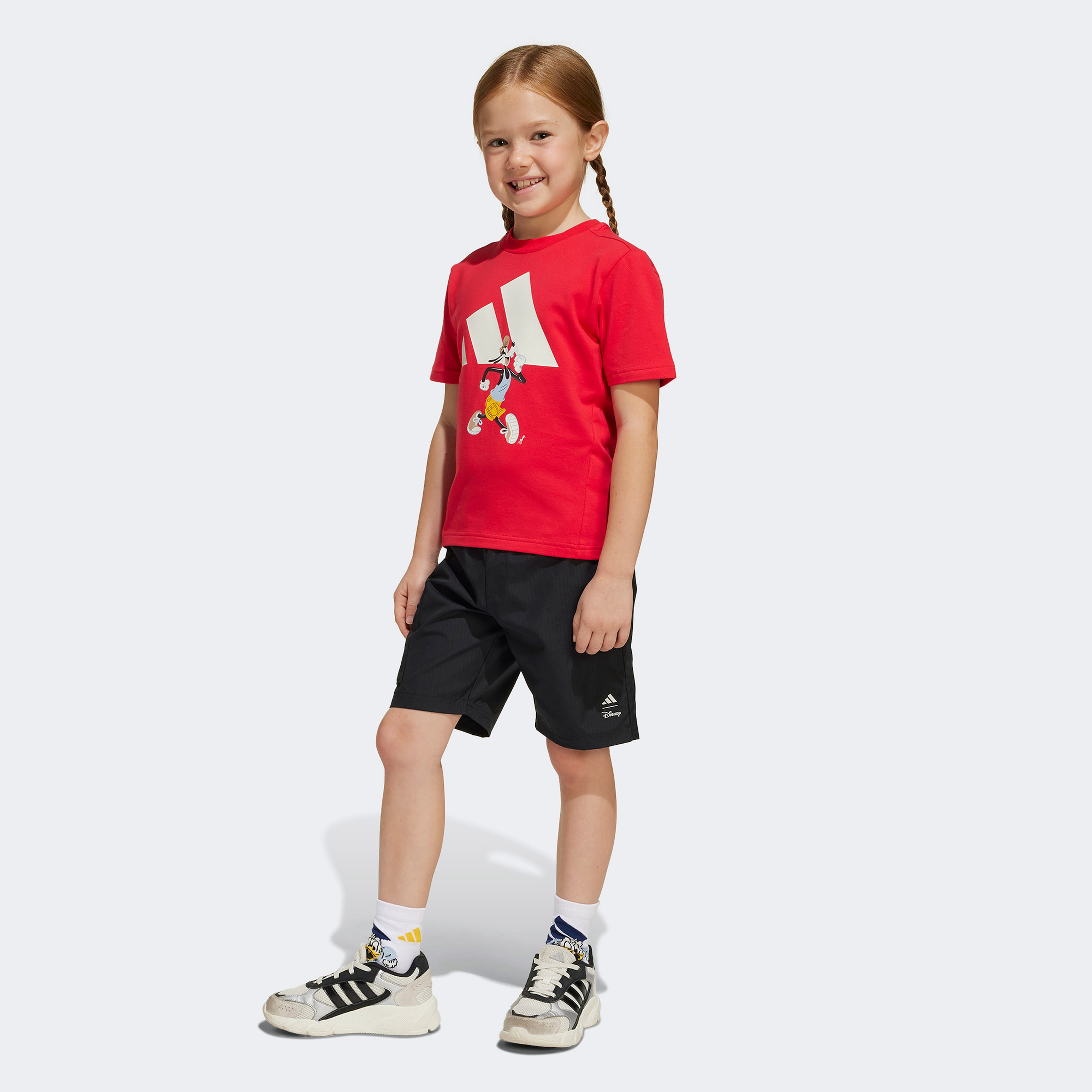 adidas Disney Goofie Çocuk Kırmızı/Siyah Şort Takımı
