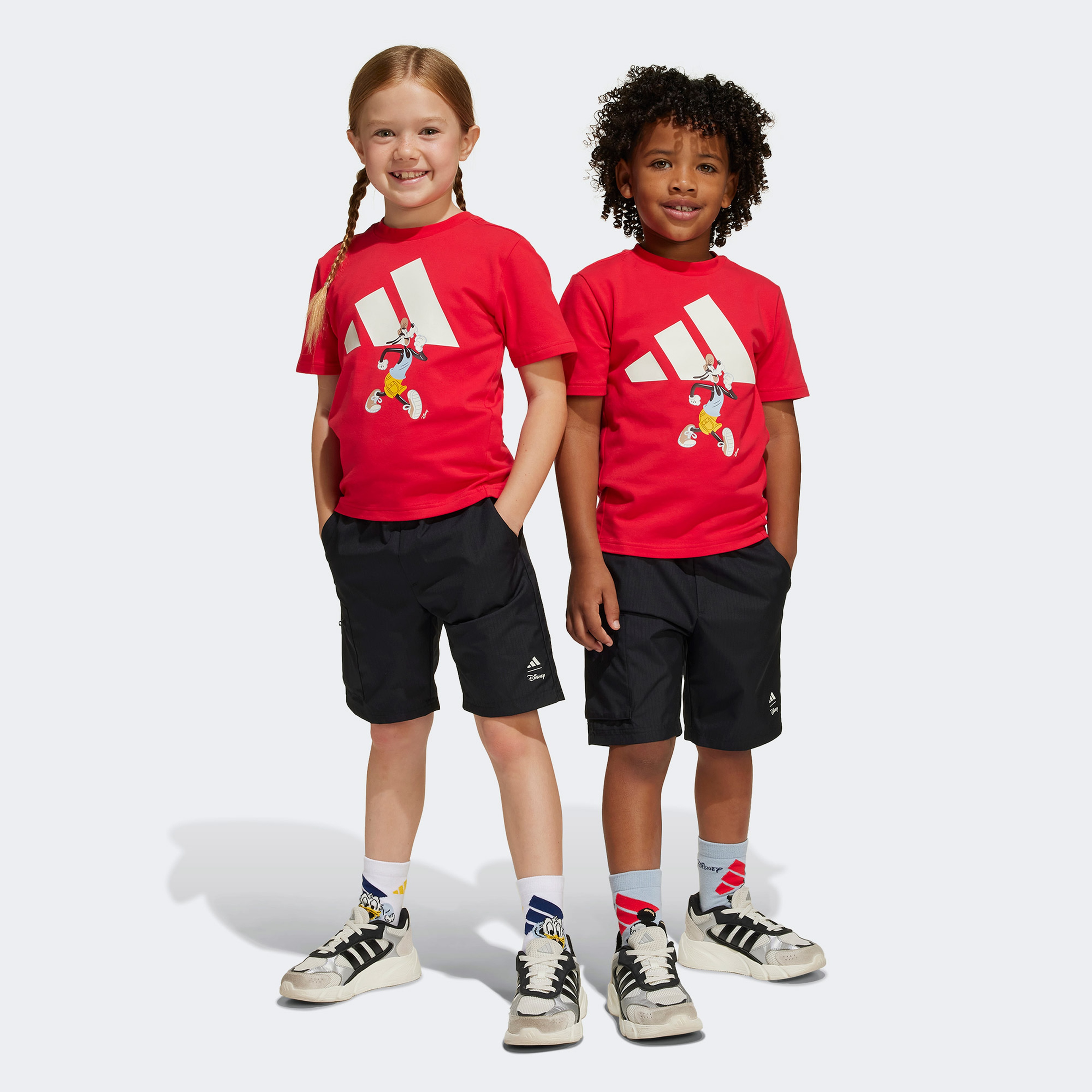 adidas Disney Goofie Çocuk Kırmızı/Siyah Şort Takımı