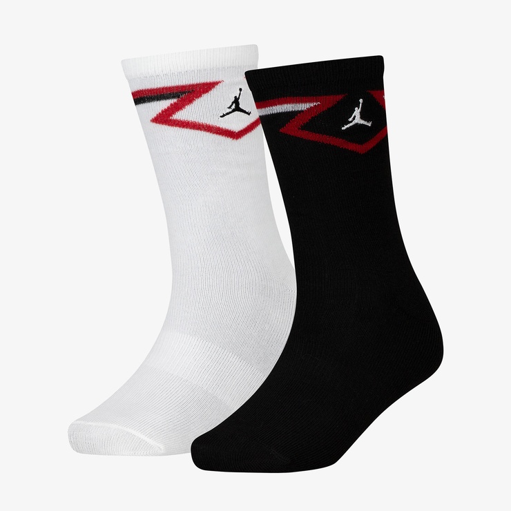 Jordan Diamond High Crew Çocuk Siyah/Beyaz 2'li Çorap