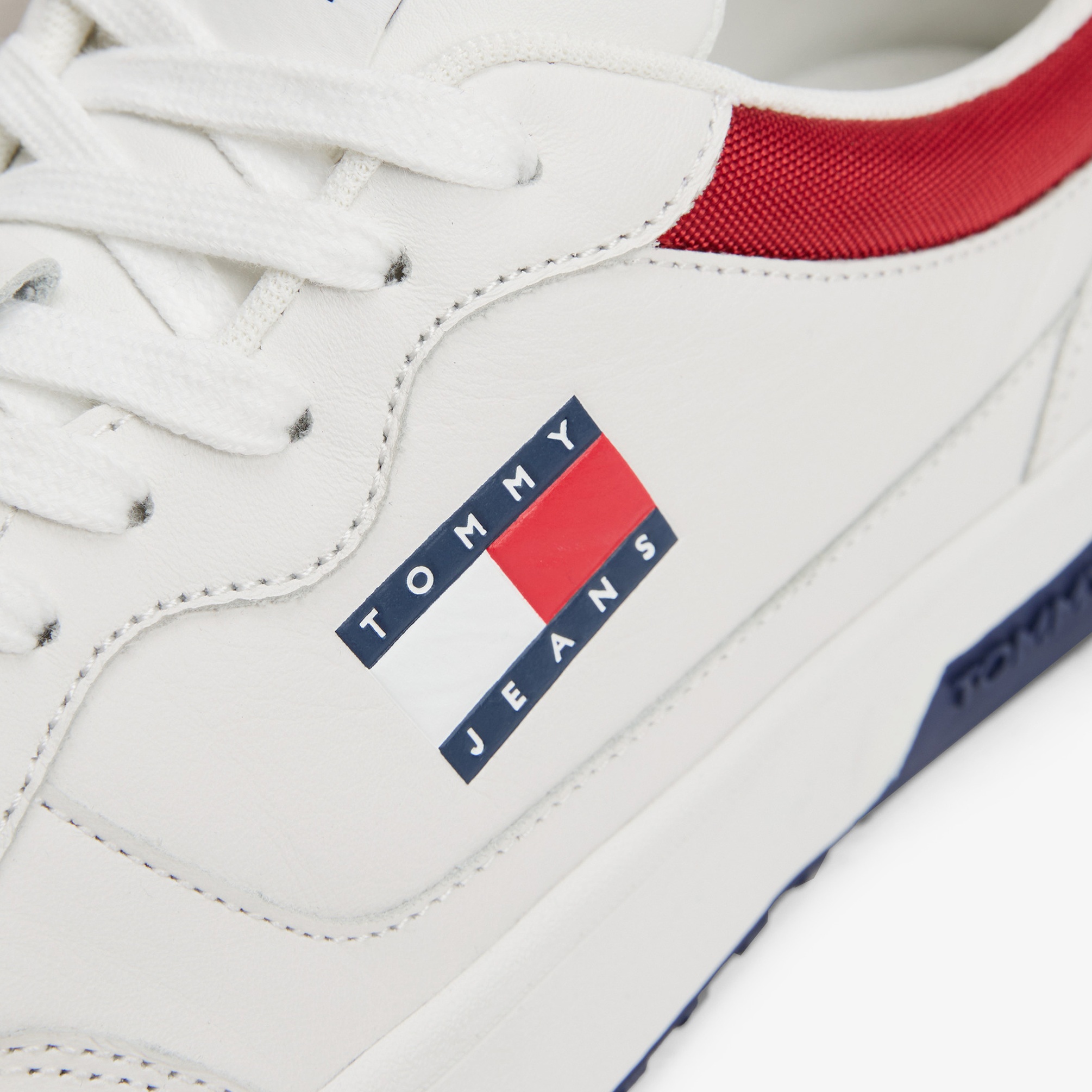  Tommy Hilfiger Jeans Cupsole Leather Erkek Beyaz Spor Ayakkabı