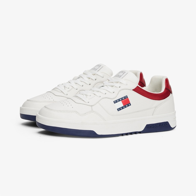  Tommy Hilfiger Jeans Cupsole Leather Erkek Beyaz Spor Ayakkabı