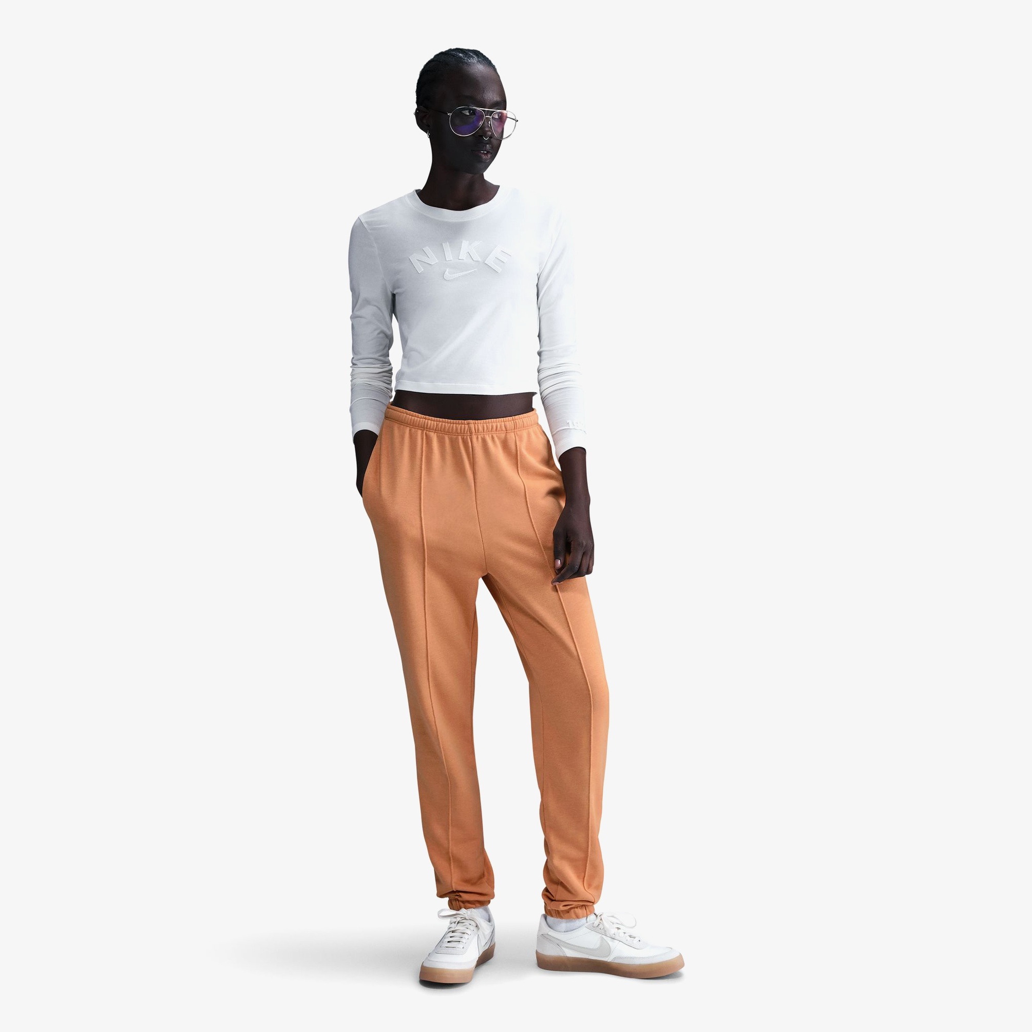  Nike Sportswear Chill Knit Kadın Turuncu Eşofman Altı
