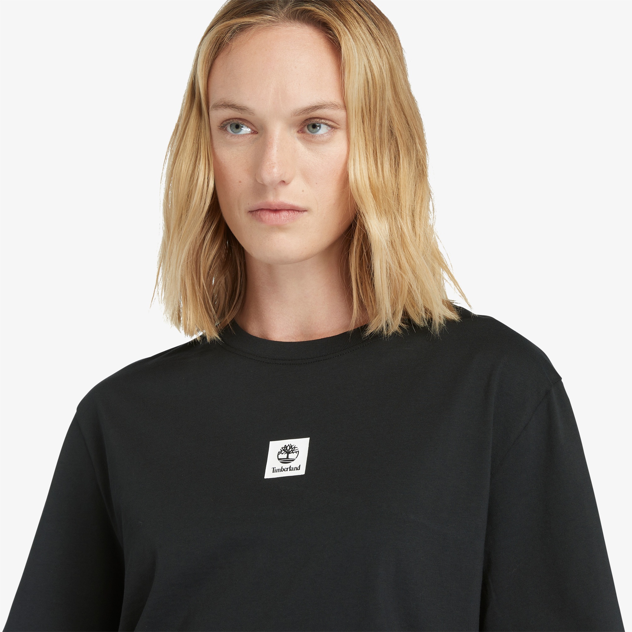  Timberland Stack Logo Sleeve Kadın Siyah T-Shirt
