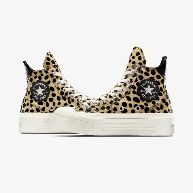  Converse Chuck 70 Leopard Print De Luxe Squared Unisex Siyah Platform Sneaker