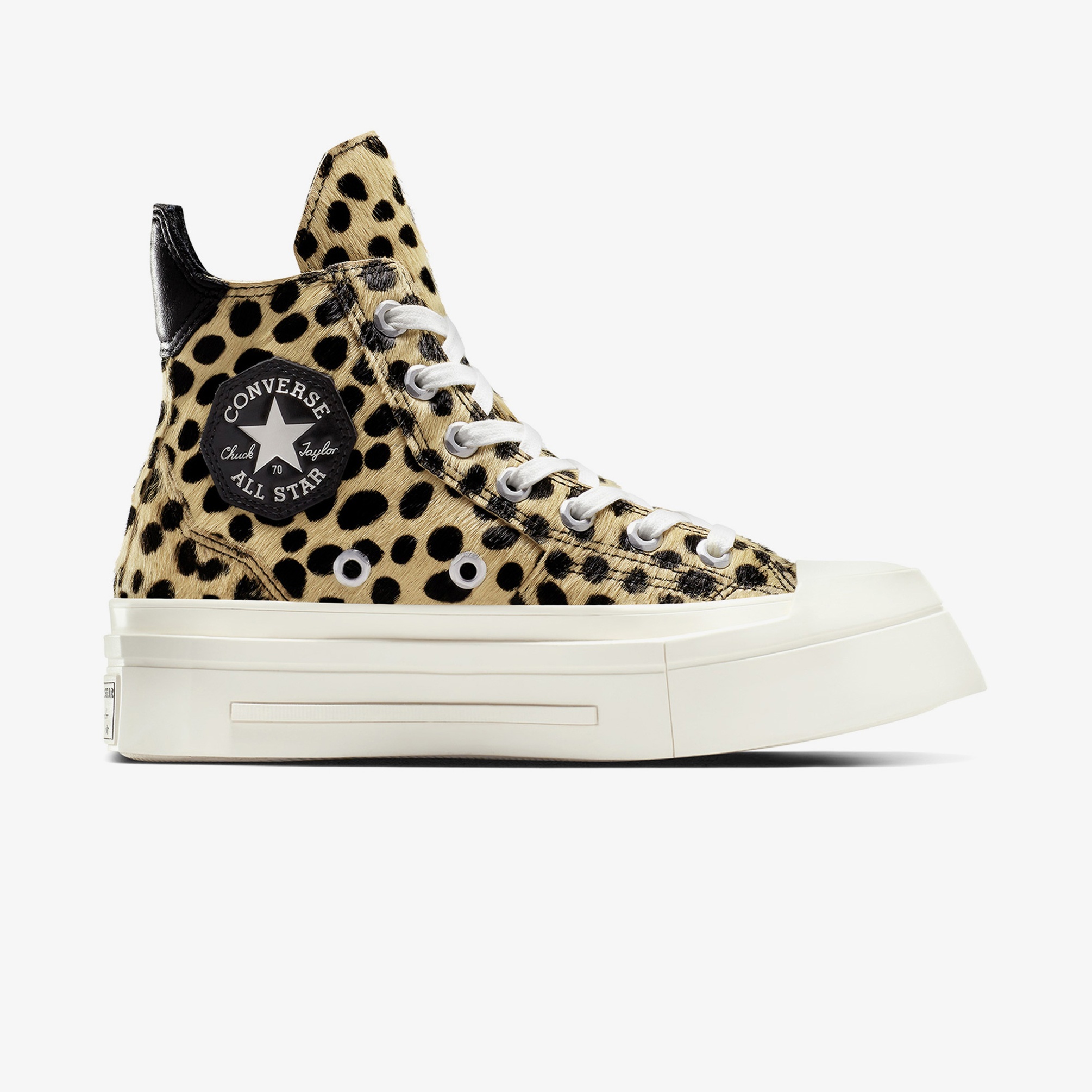  Converse Chuck 70 Leopard Print De Luxe Squared Unisex Siyah Platform Sneaker