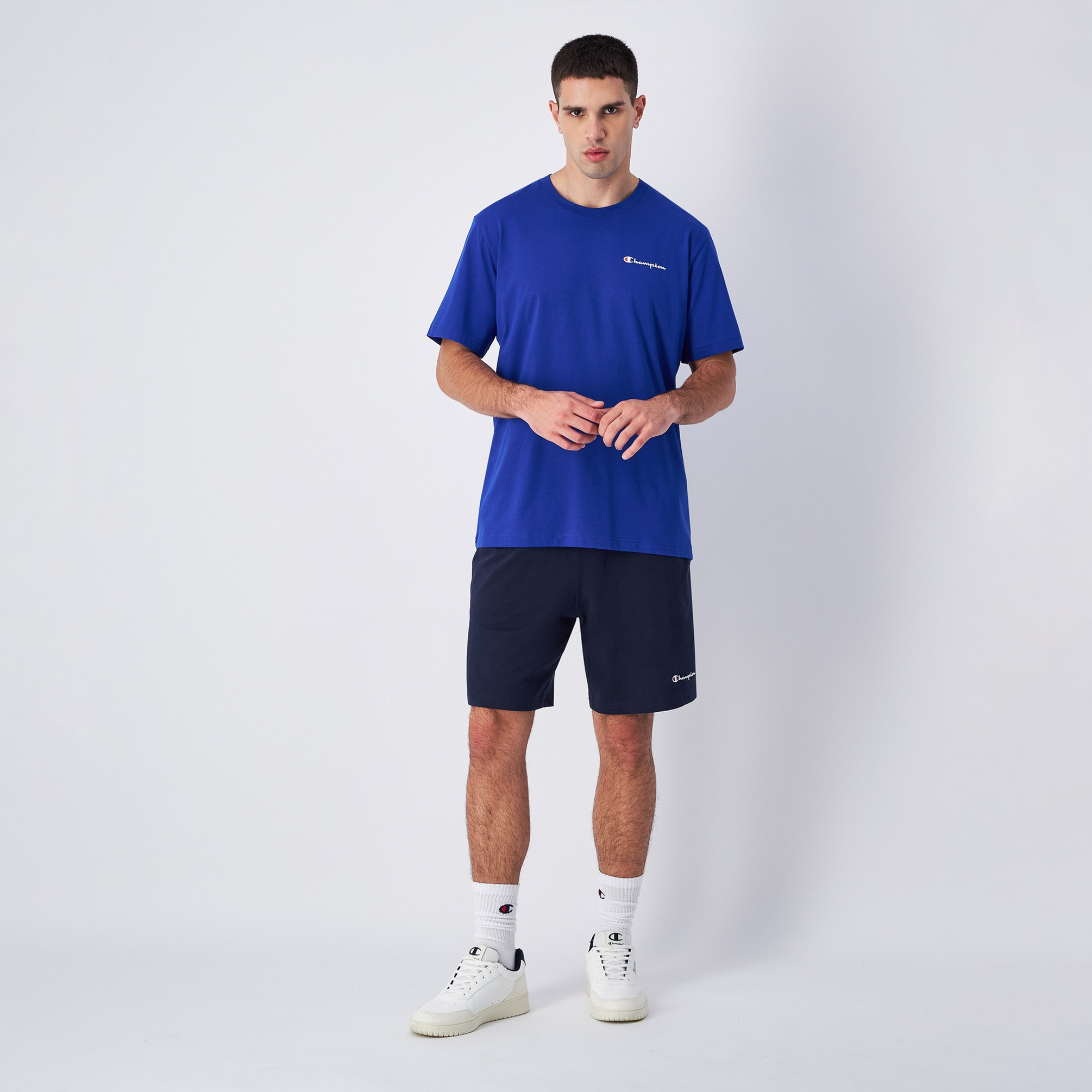  Champion Icons SS Erkek Mavi T-Shirt