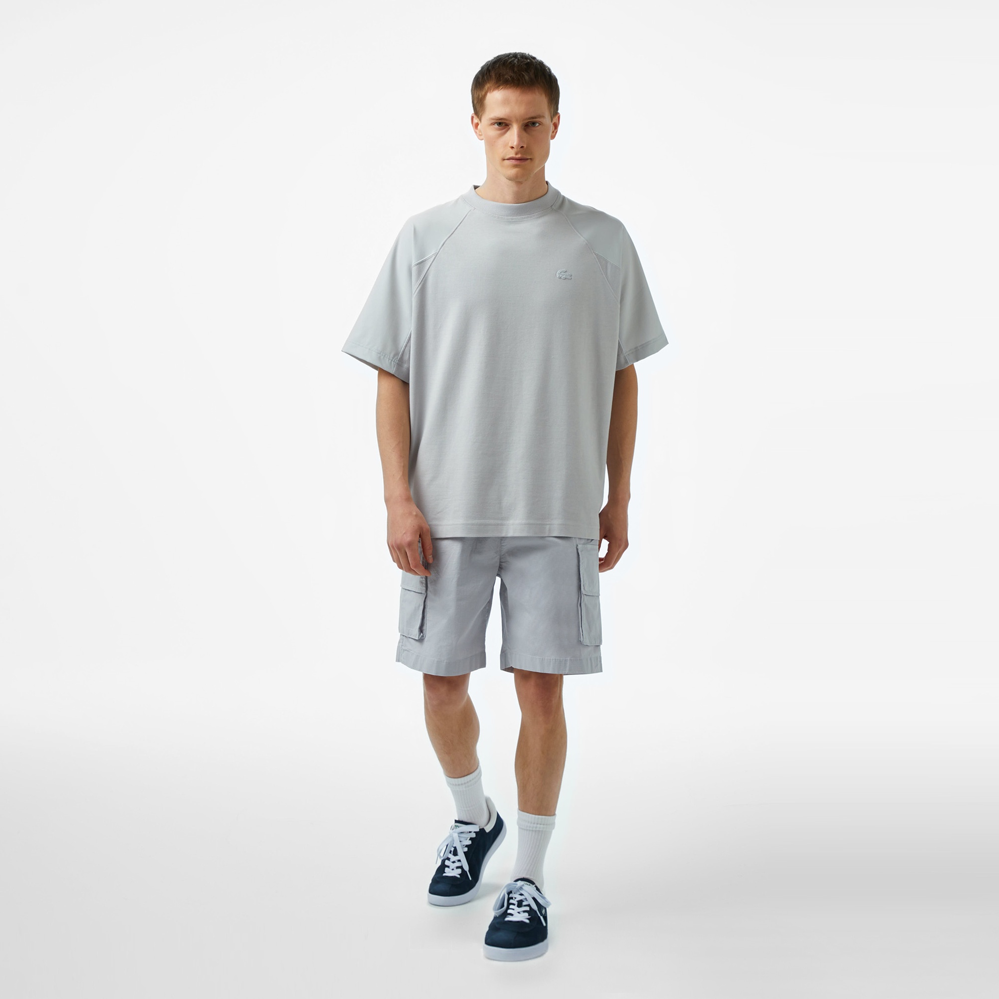  Lacoste House of SuperStep x Lacoste Erkek Gri T-Shirt