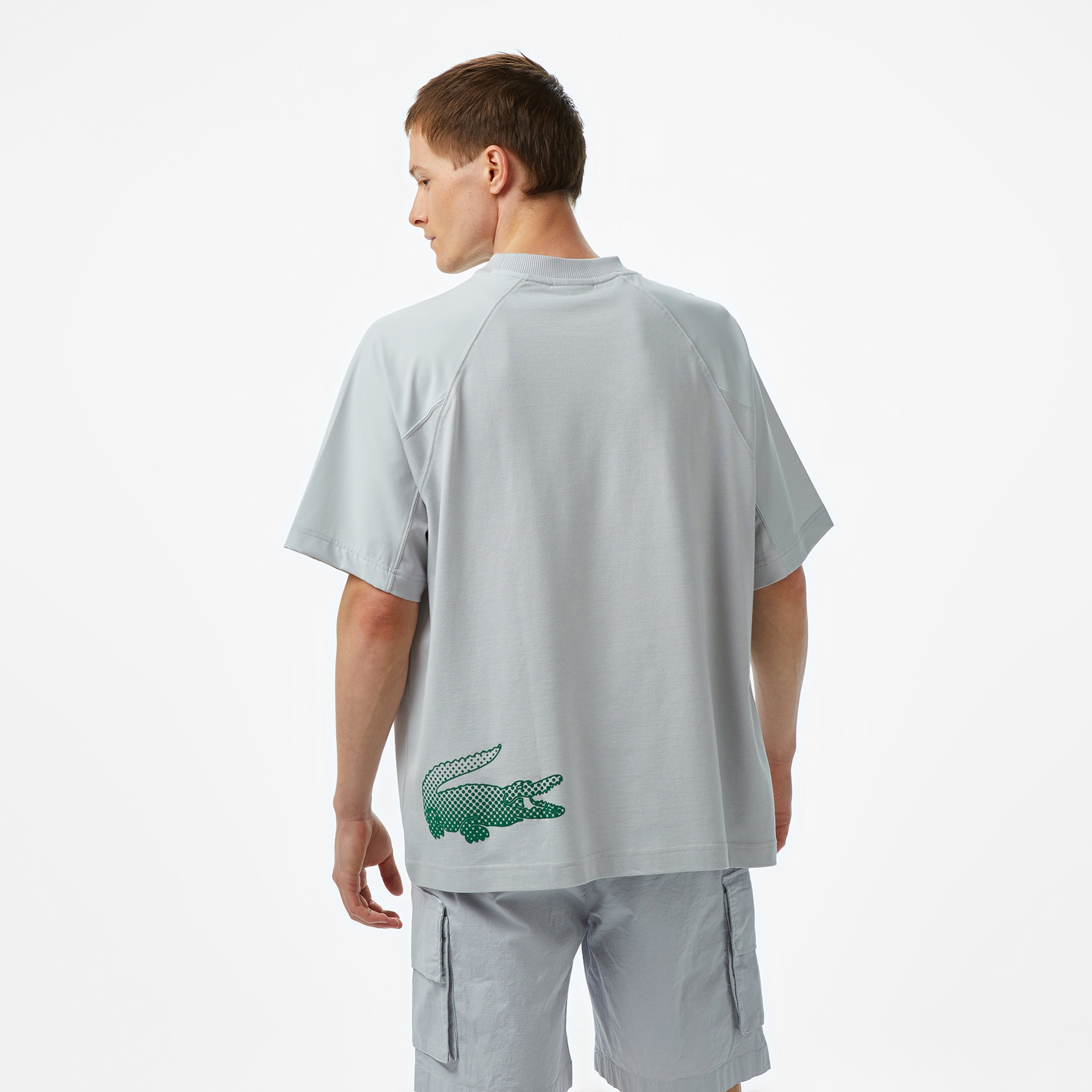  Lacoste House of SuperStep x Lacoste Erkek Gri T-Shirt