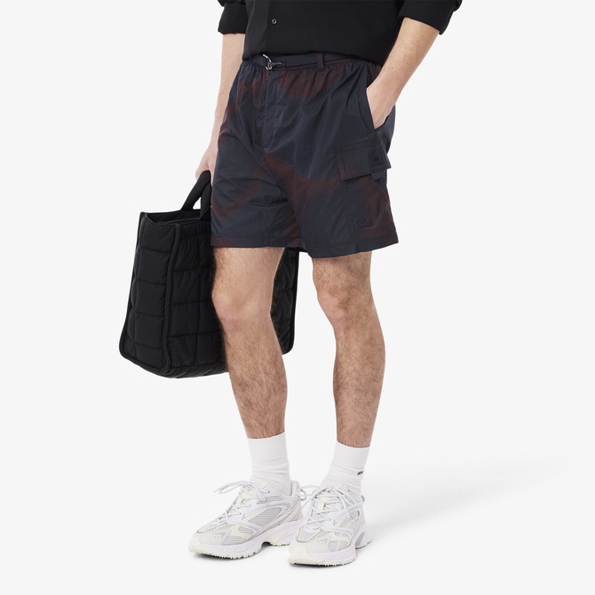  Lacoste Ombre Print Naylon Erkek Bordo Şort